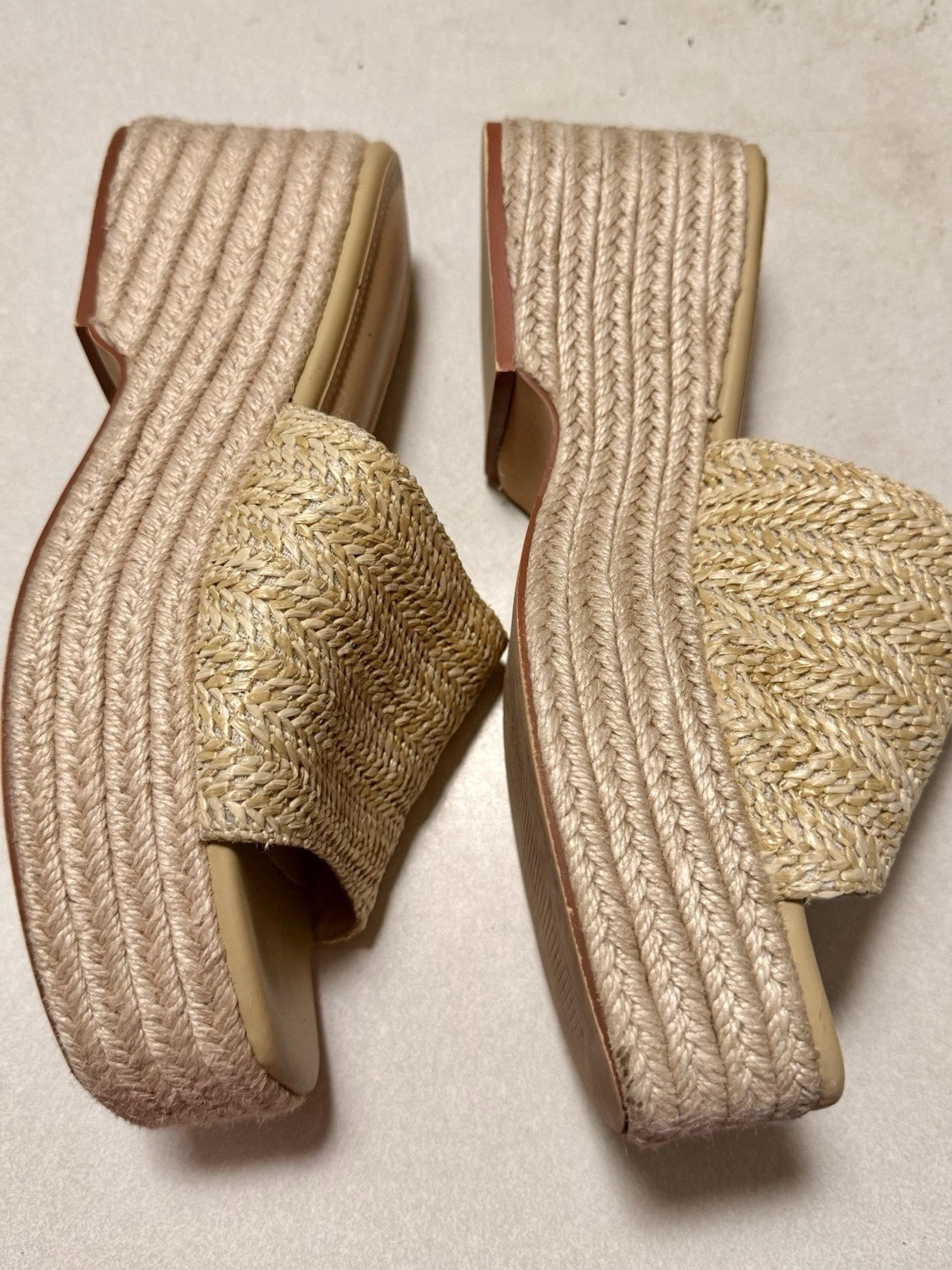 EQAUDES Platform Slip on Espadrille Sandals for Women Wedges Slides Bohemia S...