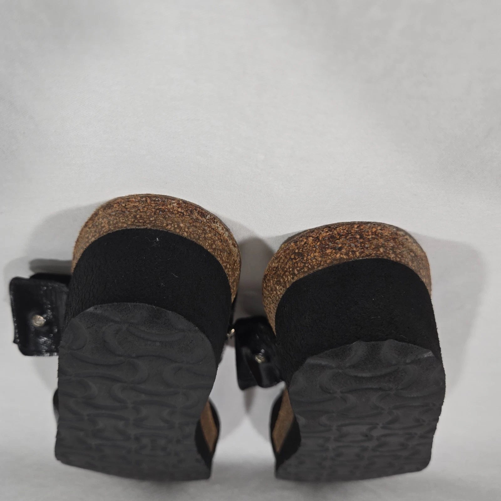 NOAT Ashley Rhinestone Adjustable Gore BLACK Leather Sandals Women's Size 8-8.5.