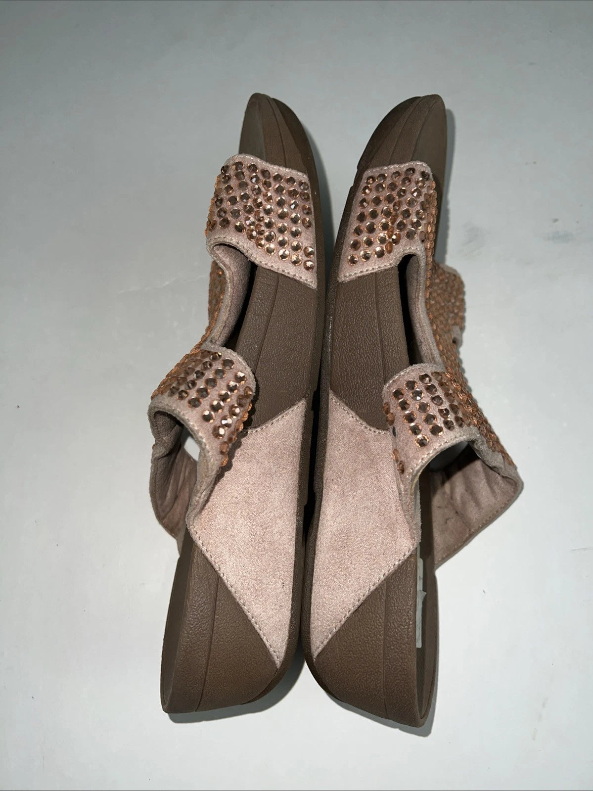 Fitflop Womens Rokkit Slide Mauve Rhinestone Bling Size 10