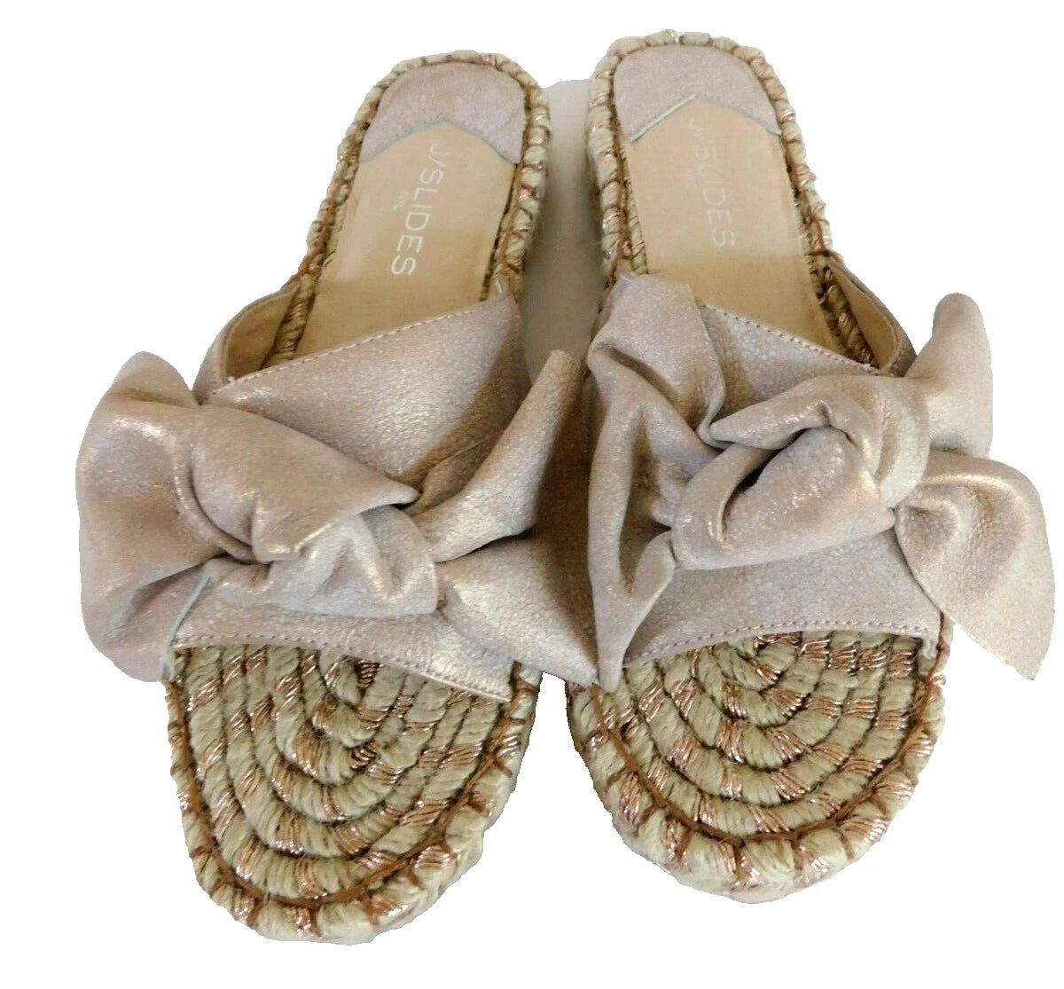 NEW JSlides Women's Ritsy Bow Fashion Sandals sz 7.5 M Soft Pink Suede