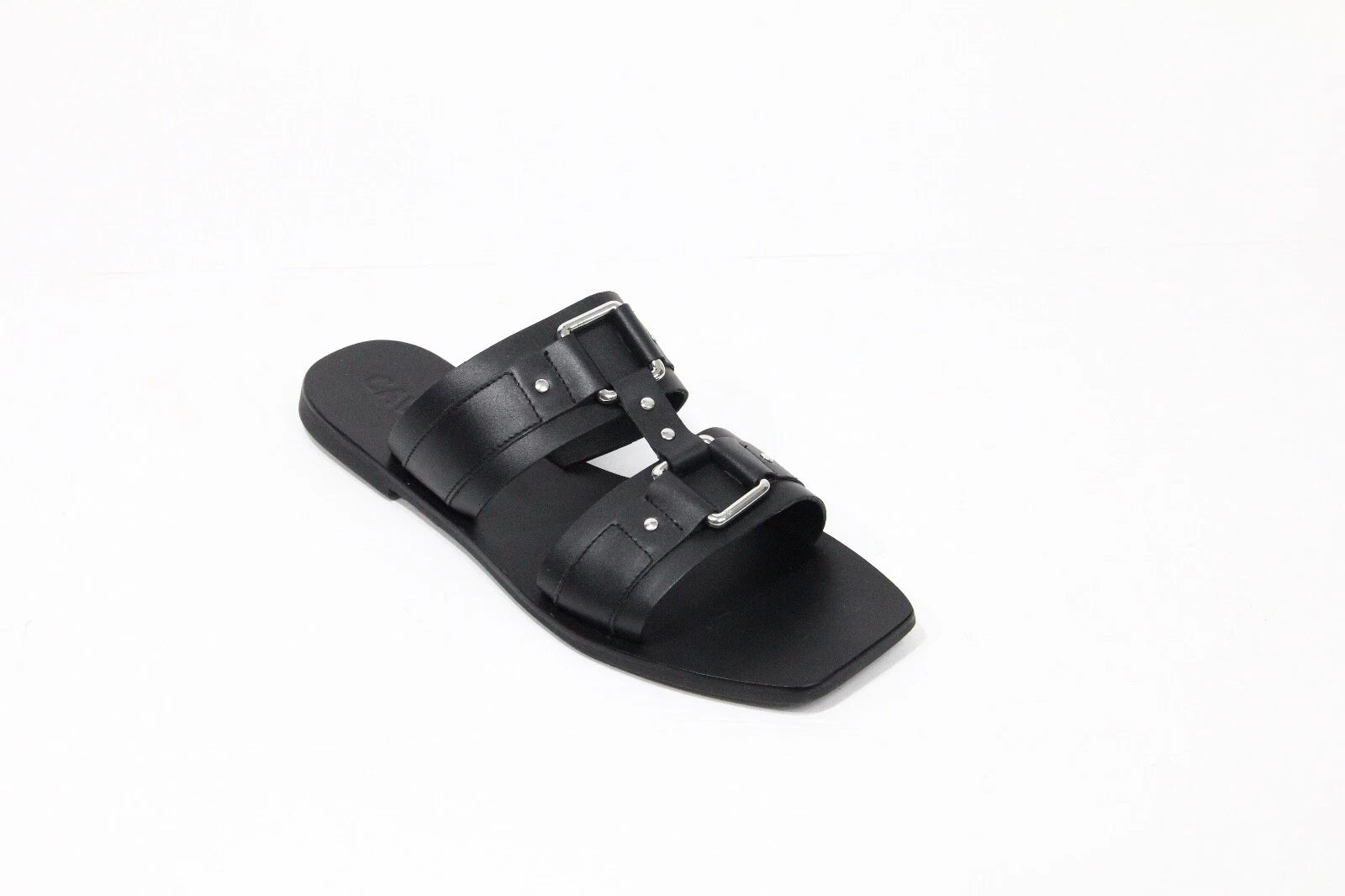 Caverley Cass Slide EU 40 NEW Black Leather Flat Sandal Women Minimalist style