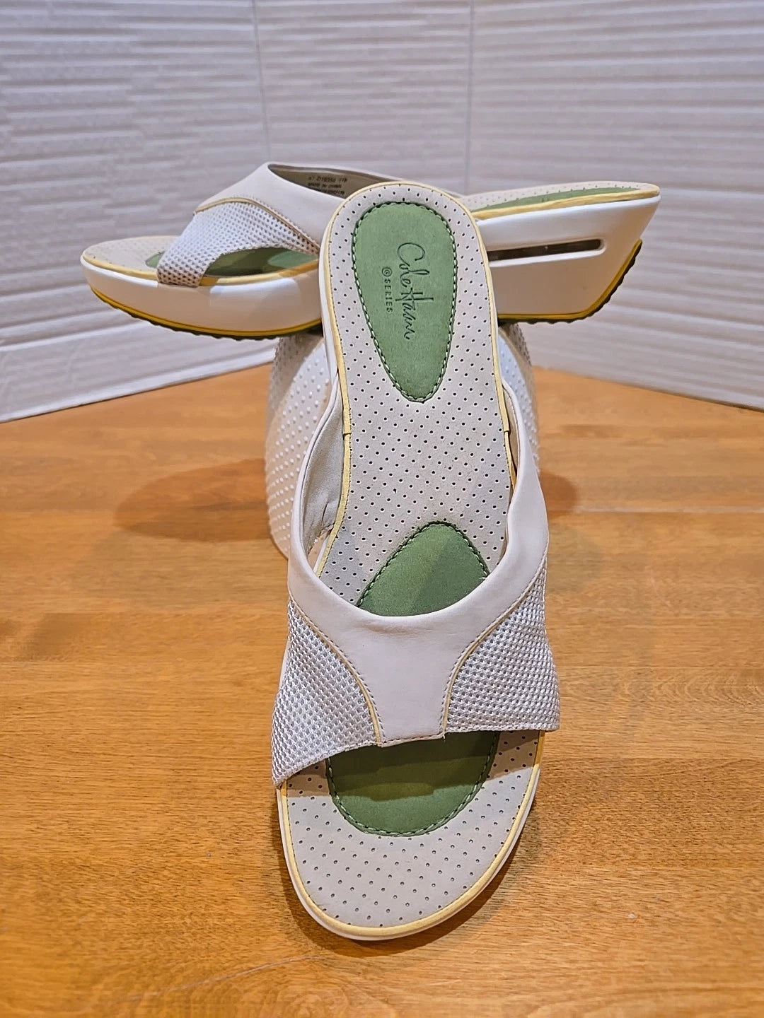 Cole Haan Air Women's 11B Slip-On Open Toe Slide Suede Leather Wedge NWOB