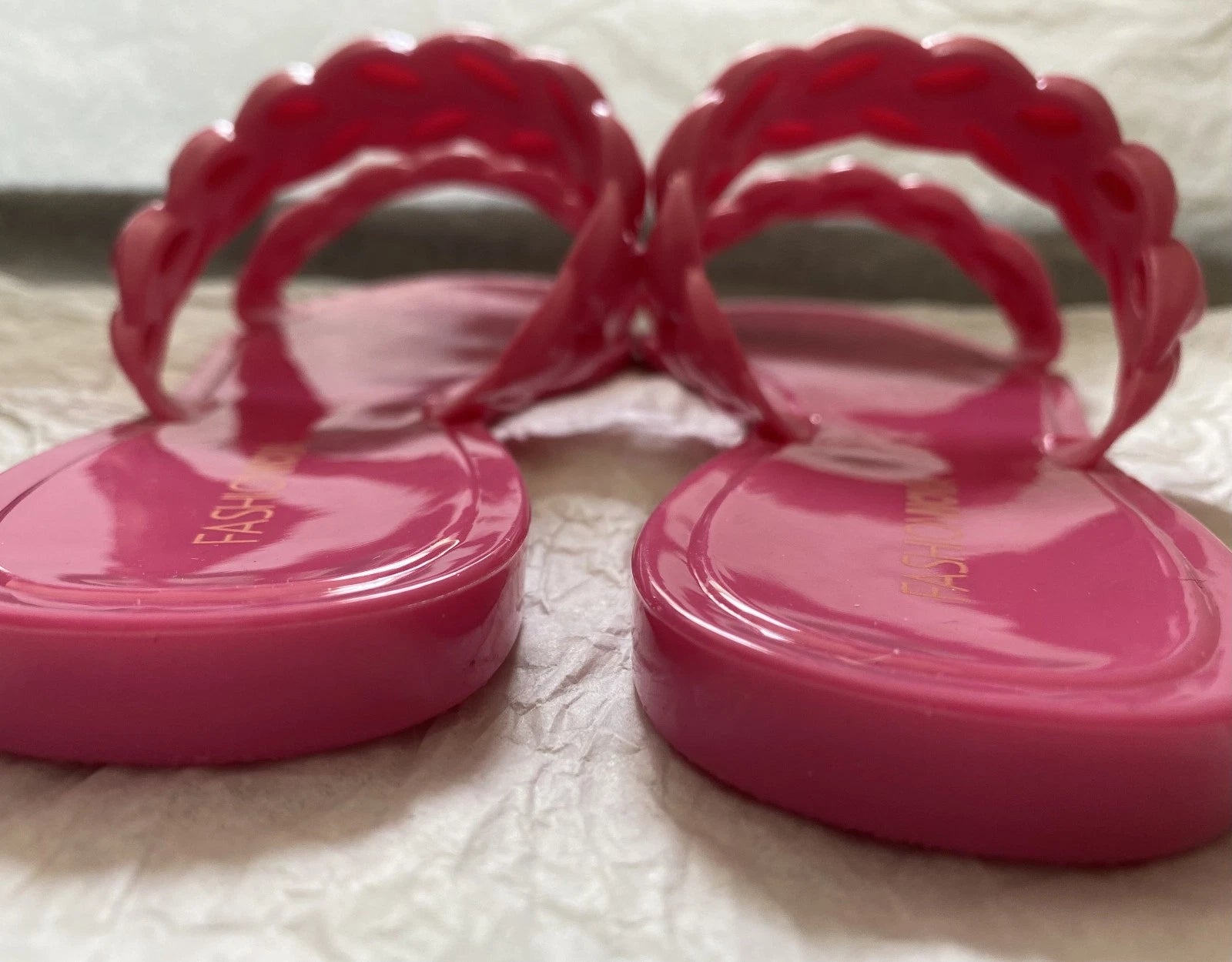 Fashion Nova Women's Hot Pink All Together Now Braided Slides