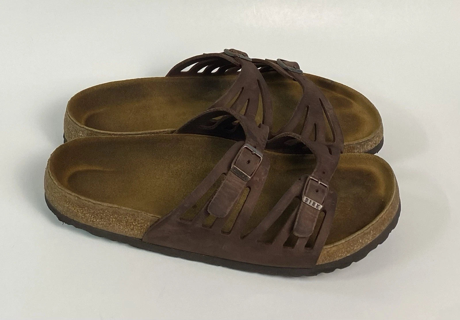 Birkenstock Granada Brown Leather Soft Footbed Sandals Size 40 US W9 M7
