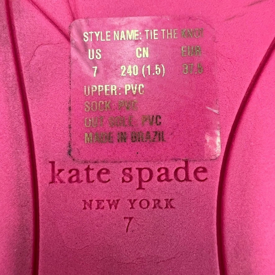 Kate Spade Sandal Women 7 Bow Tie Slide Flat Jelly Cruise Resort Pool Core Ex