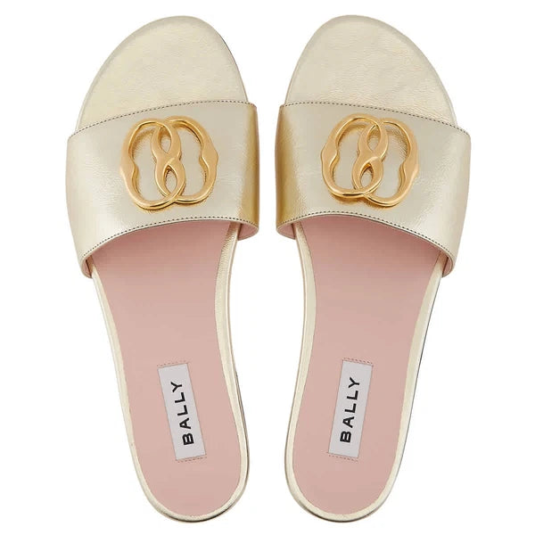 Bally Emblem-Plaque Leather Slides
