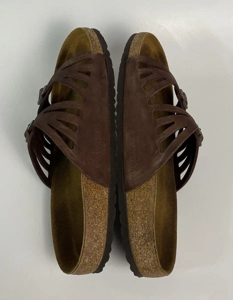 Birkenstock Granada Brown Leather Soft Footbed Sandals Size 40 US W9 M7