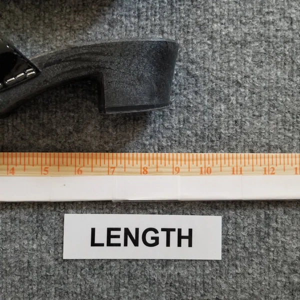 Made in Italy Women Clogs Size US 6M Black Open Toe Wooden Look w Silver Buckle*