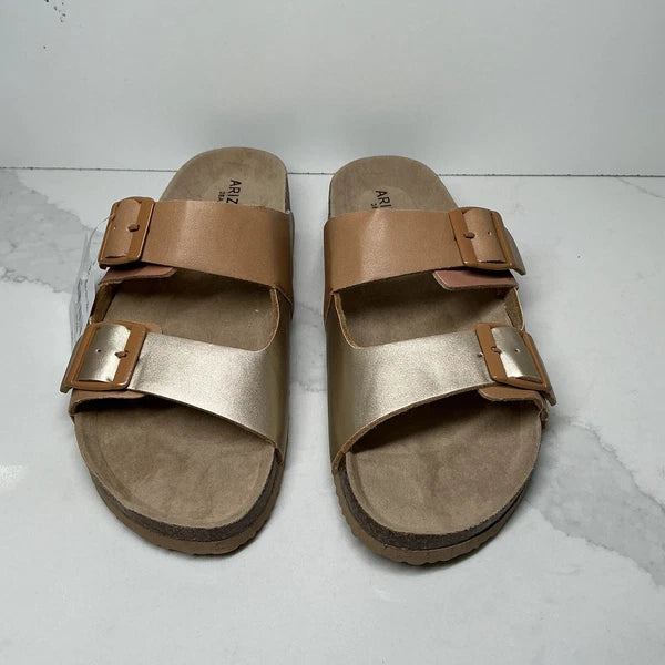 Sandals Flex style Arizona Jean Co Tan/Multi size 6.5M New