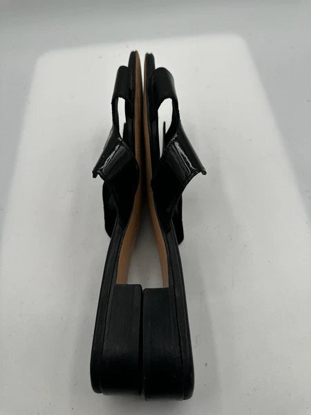 Unbranded Black Glossy Leather Slide Sandal Sz 40/ US 9