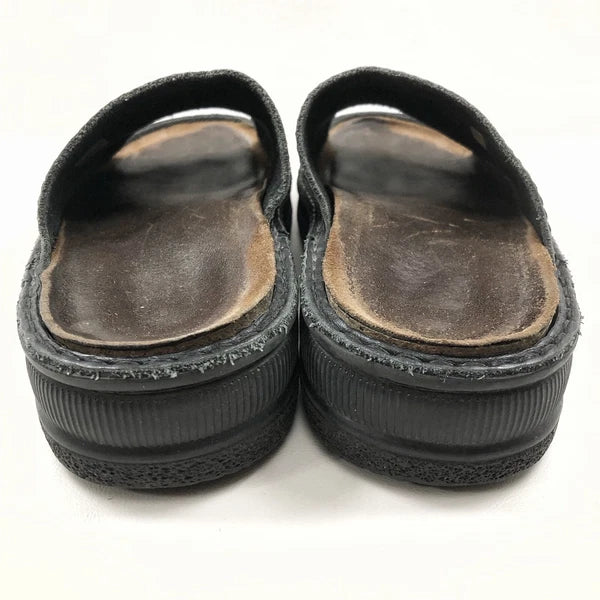Naot Black Sz 6 /37 Leather Sandals Flats Slip On Arch Support Platform