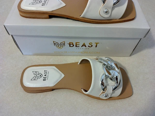 Beast Fashion Size 7.5 LANA-01 White Sandals NIB