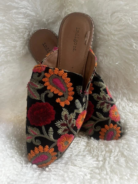 Indigo Rd. Hayze Mule Floral Embroidered Slip On Sandals Women’s Size 8.5