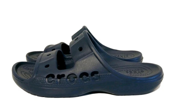 Crocs Baya Two-Strap Slide Unisex Women's 8 / Men's 6 Open Toe Sandals Blue