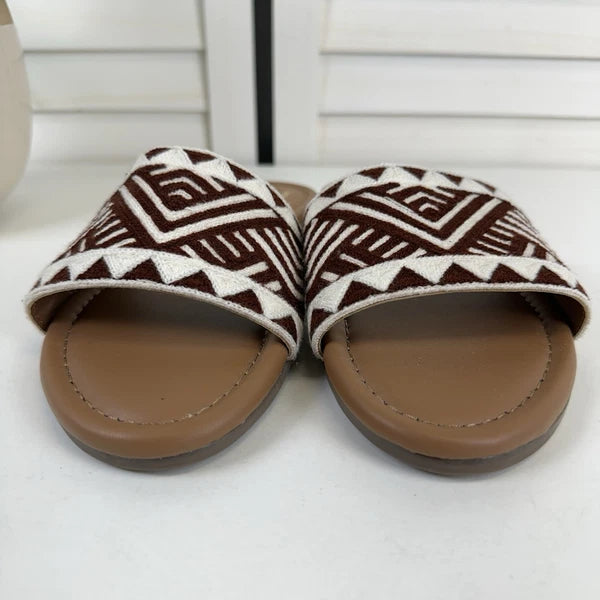 Haute Hippie Style Embro Slide Sandal Geometric Southwest Aztec Flat Shoe Size 7