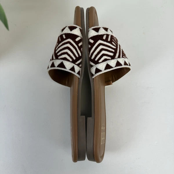 Haute Hippie Style Embro Slide Sandal Geometric Southwest Aztec Flat Shoe Size 7