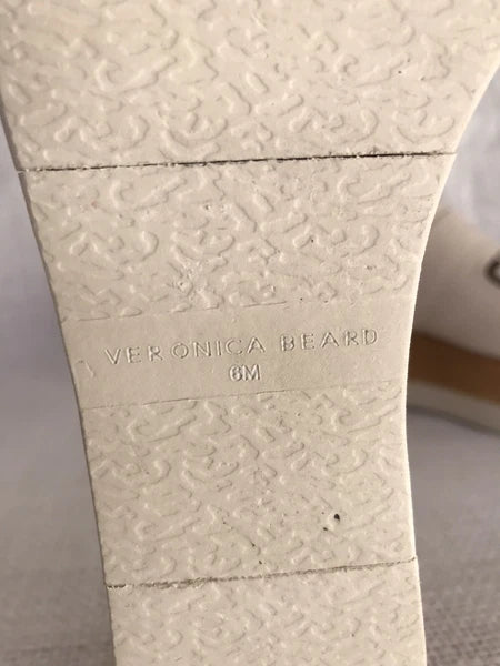 NeW VERONICA BEARD Platform Sandal Welda Slides Ivory Leather Wooden Sz 6