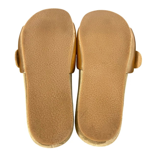 JACK ROGERS Dorothy Slide Sandals Womens Sz 6.5 Knotted Bow Rose Gold Slip On