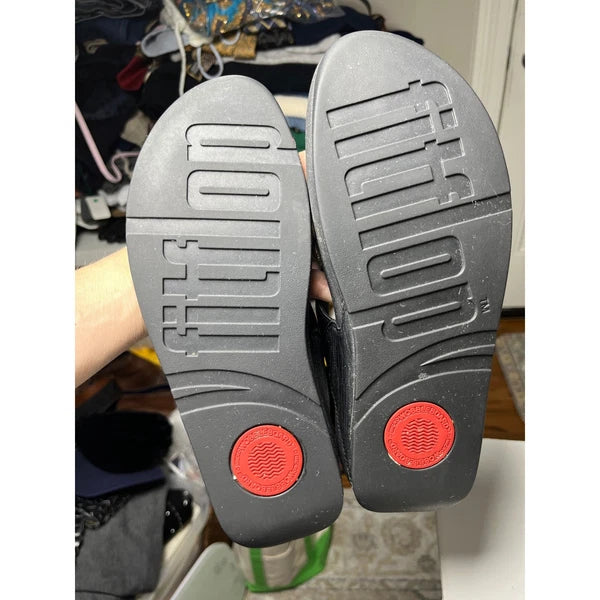 Fitflop Leather Black Sandals US 9 EU 41 Flip Flops Style 288-001