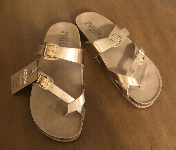 MAJ POW Sandals Slides Size  7  Prudence Style Rose Gold NEW