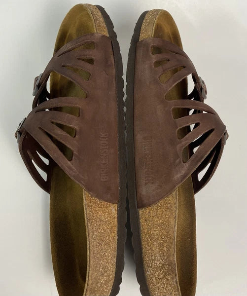Birkenstock Granada Brown Leather Soft Footbed Sandals Size 40 US W9 M7