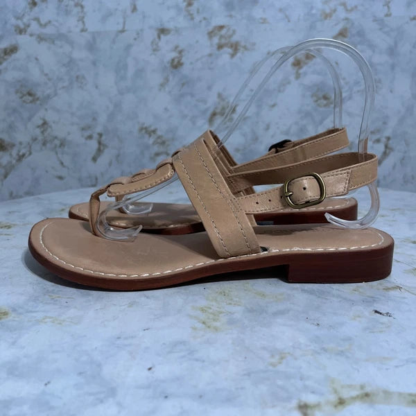 Bernardo Women's Size 7.5M Shoes Brown Leather Fashion T-Strap Slingback Sandals