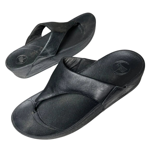 Fitflop Leather Black Sandals US 9 EU 41 Flip Flops Style 288-001