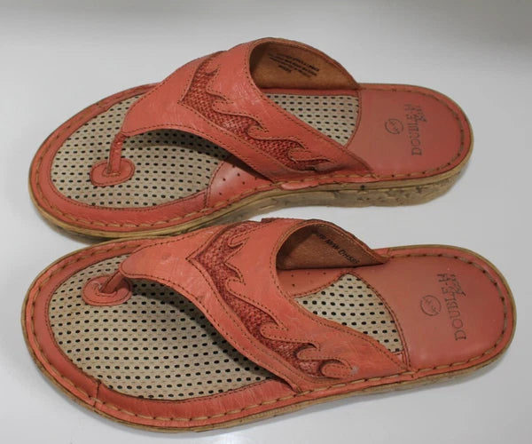 Double H Boots Womens Size 8 Slide Sandals Rose Western Style Leather DH585