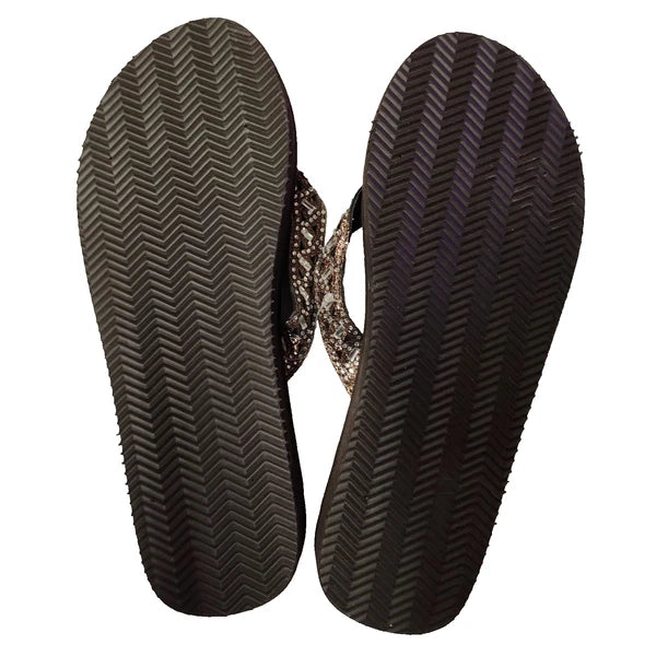 CAMMIE Womens 2" Wedge Platform Flip Flops Sandals Bling Thong Jewelry Style S8