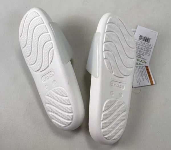 NWT Crocs Splash Glossy Slide White Sandals Size 5. Style 208538-100