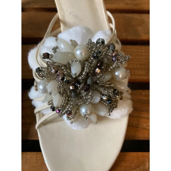 Apostrophe heeled beaded sandals style Chelsea 570 size 10M