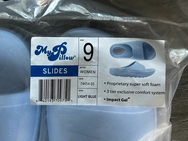 My Pillow Women’s US 9 Light Blue Slides, Style # 74454-05