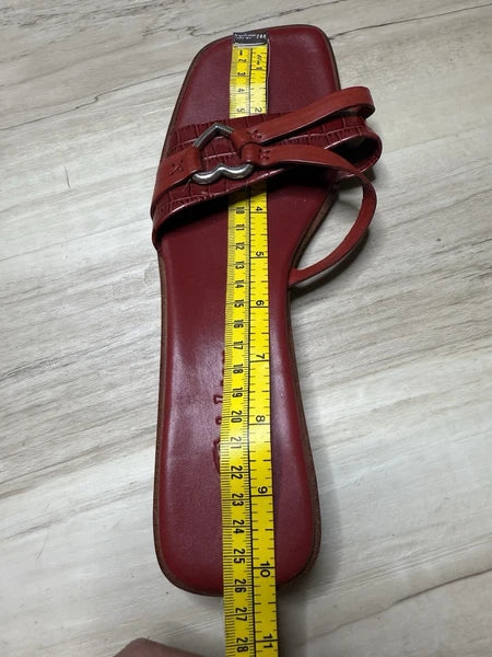 Brighton Vintage Red Leather Heart Sandal Rio US 9 1/2 Slide Gameday Collegiate