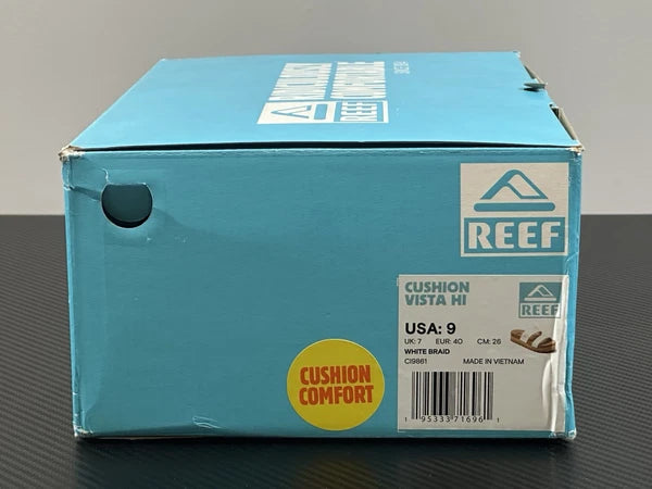 Reef Women’s US 9 Cushion Vista Hi White Braid Slip On Sandal, Style # CI9861