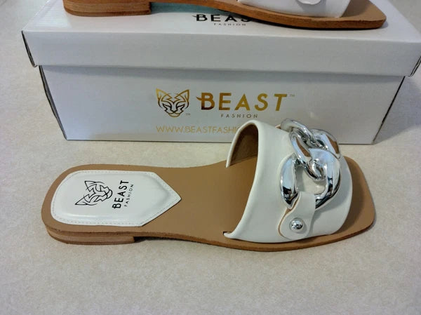 Beast Fashion Size 7.5 LANA-01 White Sandals NIB