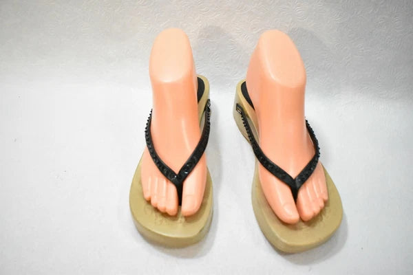 Fashion Boulevard Shoes Sandals Black Sequin Size 8 Women's