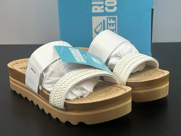 Reef Women’s US 9 Cushion Vista Hi White Braid Slip On Sandal, Style # CI9861