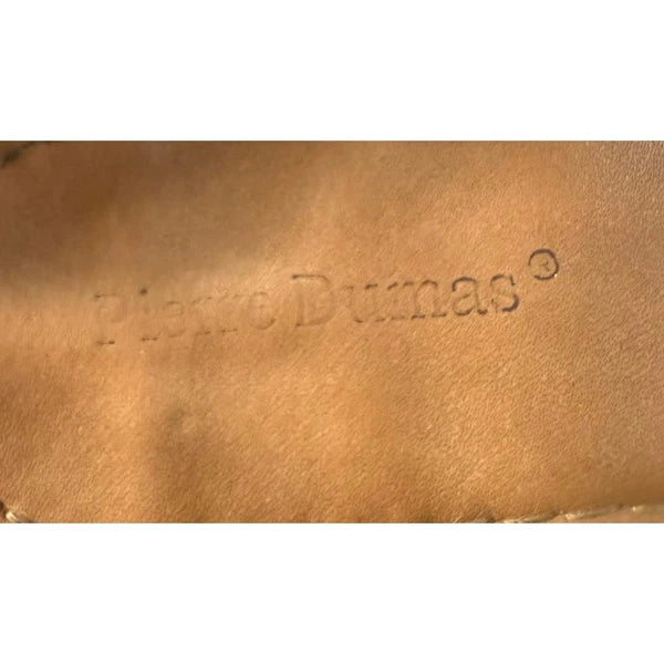 Pierre Dumas Sandals 9M Thong Gladiator Style Black Elastic Rhinestone Accents