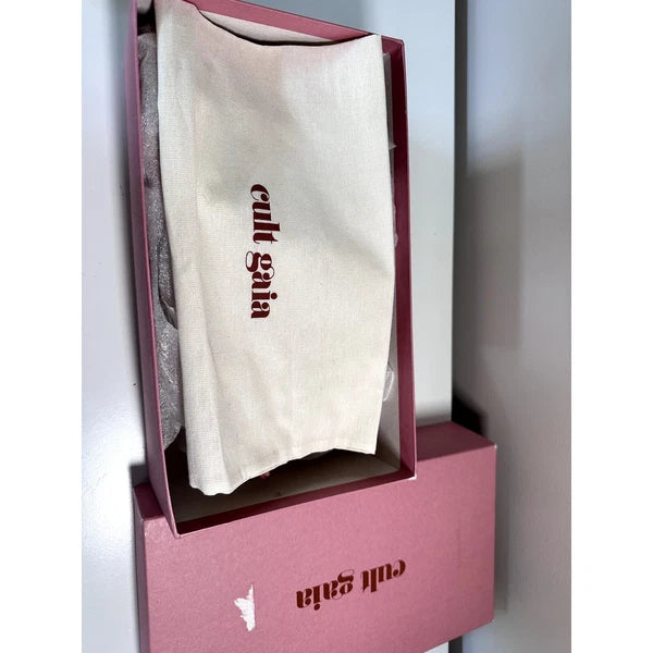 $428 Cult Gaia Jila Sandals Sphere Heel in Natural Open Toe Slide Style Sz 6 NEW