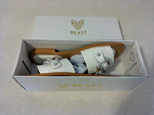 Beast Fashion Size 7.5 LANA-01 White Sandals NIB