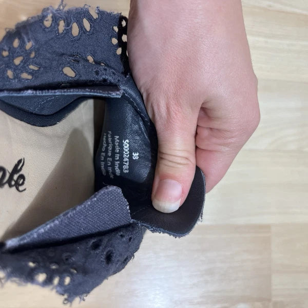 Free people Eyelet Sienna blue slip on mule sandals womens size 38