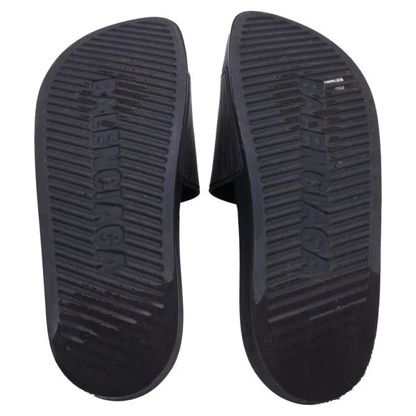 Balenciaga Logo-Detailed Pool Slides In Rubber Men Black Size 46