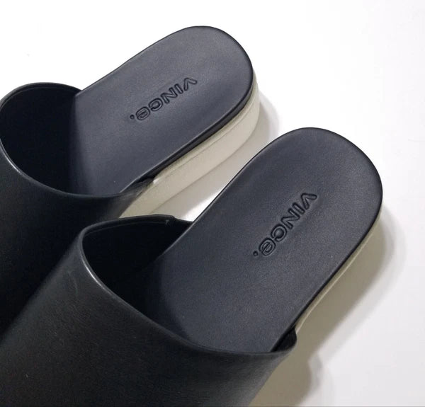 NIB Vince Walford Leather Platform Slide Sandals in Black Size 6.5, 9 $225