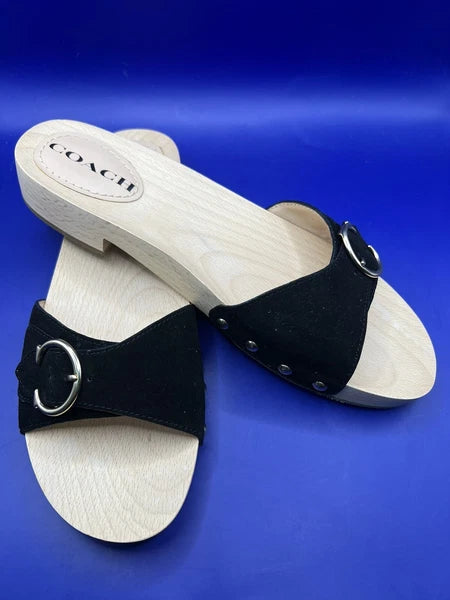 COACH Bleeker Suede Sandal Size 9B Black