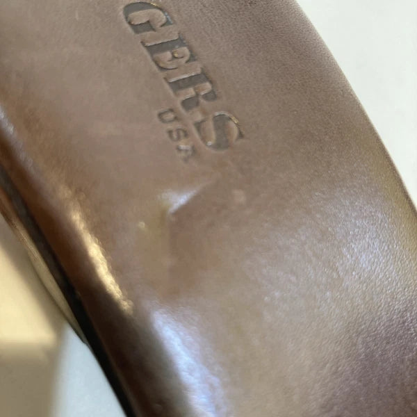 Jack Roger Brown Leather Wood Wedge Sandals Size 10M