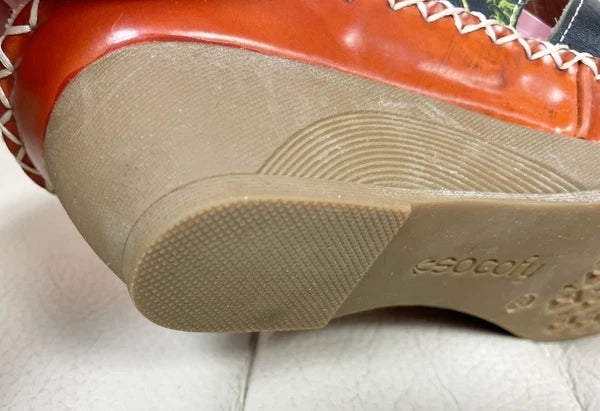 Socofy Colorful Sandals Women’s EU 42 US 10 Leather Leaf Cutout Style Slip On