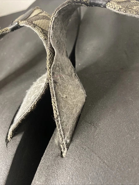 COACH Classic Platform Wedge Flip Flop Sandals Size 8-9 Black/Gray Logo