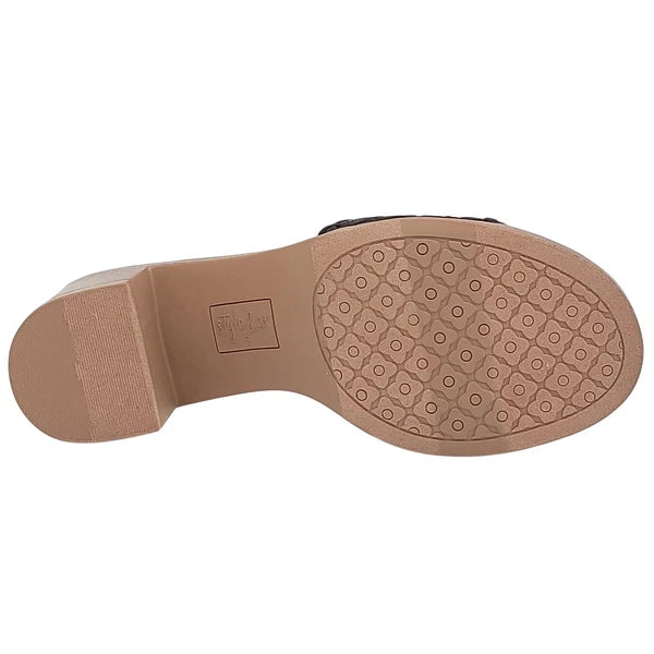 Style & Co Women Cassandraa Block Heel Woven Slide Sandals Size US 7M Black