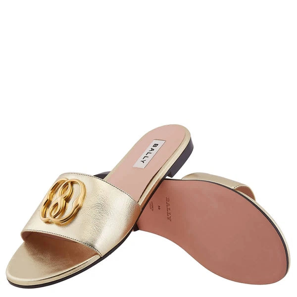 Bally Emblem-Plaque Leather Slides
