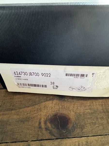 Gucci $550 Rubber Slide Sandal Block Heel Mystic White Women’s Sz 38 (US 8)